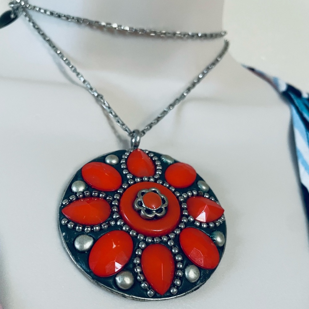 Red Medallion Necklace